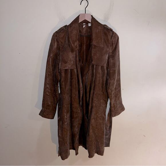 ANTHROPOLOGIE MOTH trench coat M dark academia minimalist chic - Picture 5 of 8